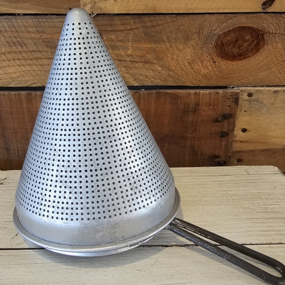 Vintage '50s Wear Ever No. 8 aluminum conical canning sieve